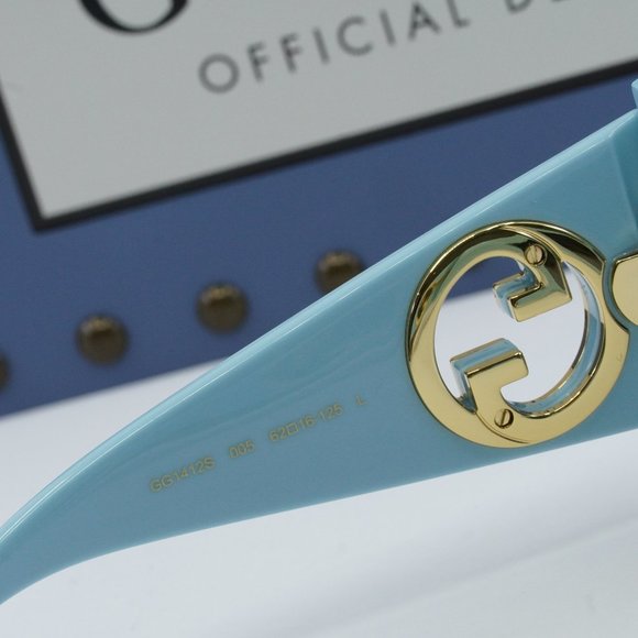 FINAL PRICE NEW GUCCI GG1412S 005 LIGHT BLUE /SILVER MIRROR SUNGLASSES main image 8